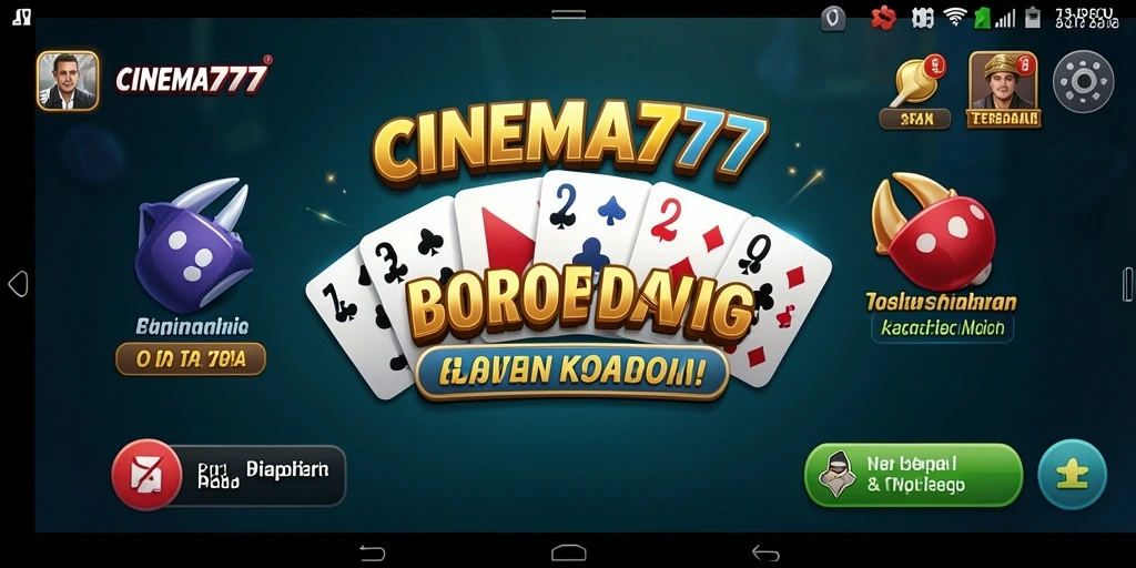 Screenshot utama CINEMA777 menampilkan gameplay seru permainan Domino.