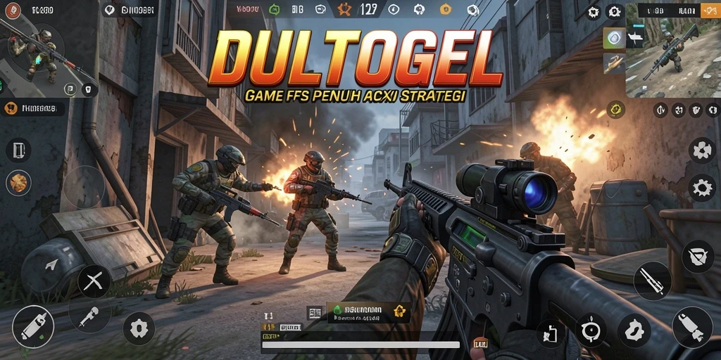 Screenshot DULTOGEL menampilkan aksi penuh dari gameplay FPS yang mendebarkan.