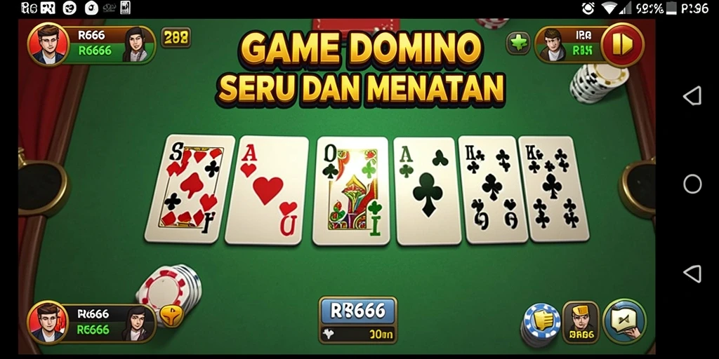 Tangkapan layar utama RR666 menampilkan gameplay menarik Domino.